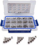 304 Stainless Steel Screw and Nut 535pcs, M2 M3 M4 Hex Socket Head Cap Screws Assortment Set Kit