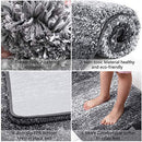 Office Marshal Bath Mat Bathroom Rugs 32" x 47",Large Soft Shaggy White Microfiber Shower Rug, Machine Washable Throw Rugs Non Slip Absorbent Luxury Plush Floor Mats Runner Carpet for Bath Tub Shower Bathroom