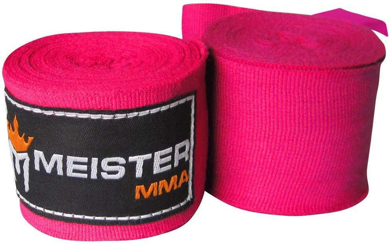 Meister Adult 180" Semi-Elastic Hand Wraps for MMA & Boxing (Pair)