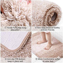 Office Marshal Bath Mat Bathroom Rugs 32" x 47",Large Soft Shaggy White Microfiber Shower Rug, Machine Washable Throw Rugs Non Slip Absorbent Luxury Plush Floor Mats Runner Carpet for Bath Tub Shower Bathroom