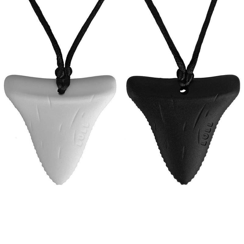 Shark Tooth Sensory Chew Necklace for Kids, Boys and Girls - Designed for Teething, Autism, Biting, Chewing - (2 Pack) – Sensory Teether Pendant