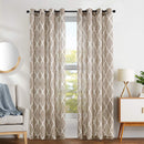 Curtains for Living Room 84 inch Grey Moroccan Tile Linen Blend Grommet Window Treatmenrt Set 2 Panels Bedroom Kitchen