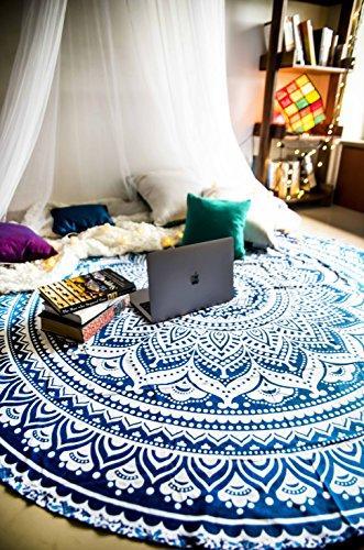 PAGISOFE Magenta Marvel Mandala Round Tapestry Hippie Indian Mandala Beach Blanket or Hippy Bohemian Table Cover or Boho Gypsy Cotton Tablecloth Beach Towel Meditation Round Yoga Mat - 72 Inches, Pink