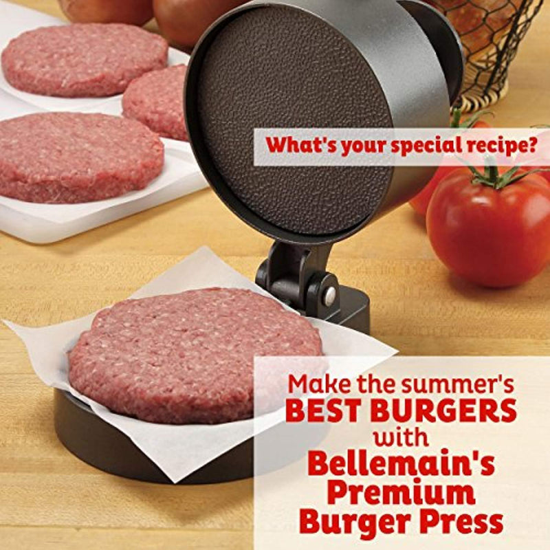 Bellemain Burger Press Non-Stick Hamburger Patty Maker Makes 4 1/2" Patties, 1/4lb to 3/4lb