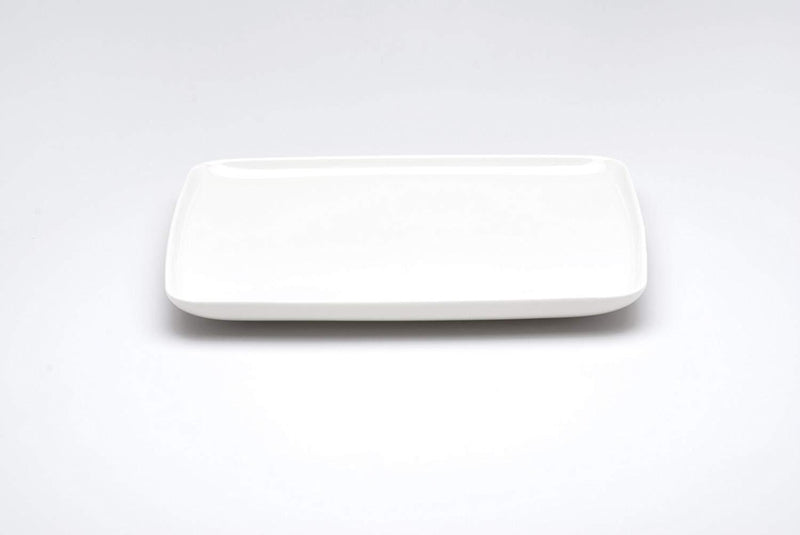 Red Vanilla Every Time Rectangular Dinner Plate, Set Of 6, 10.5" x 8.5", White