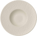 Villeroy & Boch Manufacture Rock Blanc Pasta Plate, Structured Crockery Porcelain, White, 29 cm