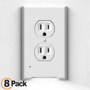 4Pack LED Night Light Outlet Cover Plate-No Wires Or Batteries,Light Sensor Auto-On LED Guidelight,Install In a Snap,Outlet Wall Plate With 0.3W High Brightness Night Light (White,Duplex)