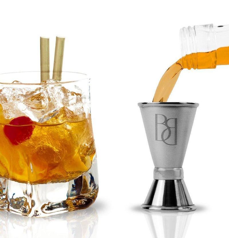 5 Piece Deluxe 24 Oz. Cocktail Shaker Bar Set by Bar Brat ™ / Bonus 130+ Cocktail Recipes (ebook) / Jigger, 2 Pour Spouts, Waiters Corkscrew/Mix Any Drink to Perfection