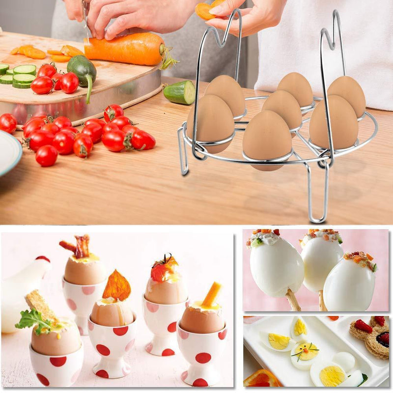 Pressure Cooker Accessories Set Steamer Basket, Egg Bites Mold, Egg Rack, Silicone Mini Oven Mitts, Springform Pan Fits for 6/8 Qt with 2 Pack Sealing Ring for 5 or 6 Quart IP Pot Models (8pcs)