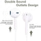 Herun Earphones/Earbuds/Headphones, Premium in-Ear Wired Earphones with Remote & Mic Compatible iPhone 6s/plus/6/5s/se/5c/iPad/Samsung/MP3 (2Pack-White)