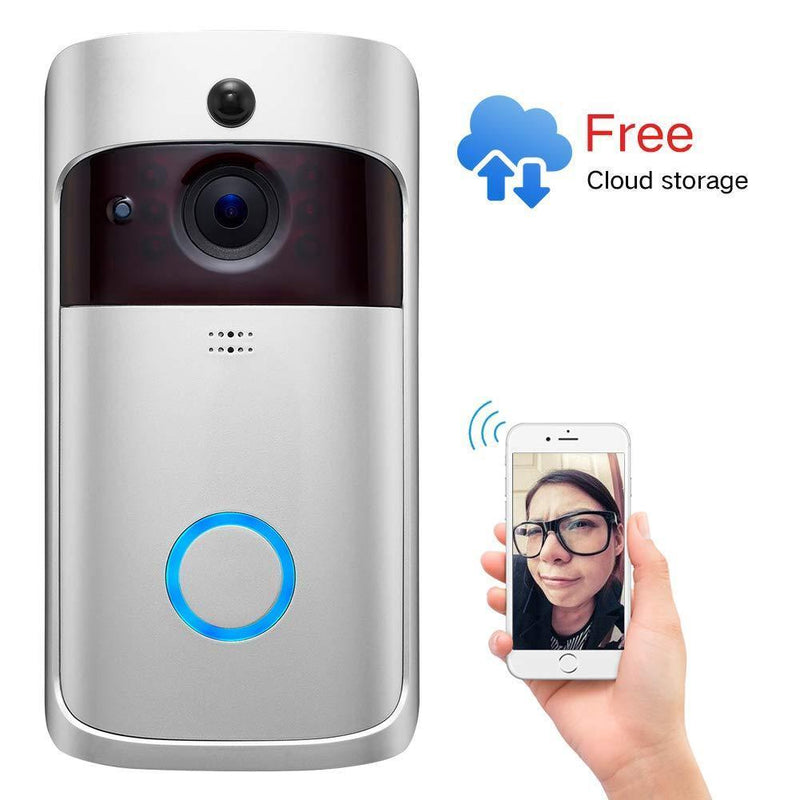 Video Doorbell 2,Pro Doorbell Camera HD WiFi Doorbell Wireless Front Door Camera with Doorbell Chime Battery Power Operated with Motion Detector Audio&Speaker for iOS&Android Phone