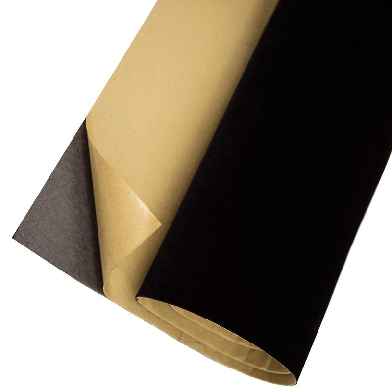 Self Adhesive Velvet Flock Contact Paper Roll Shelf Liner for Jewelry Drawer Craft Fabric 17.7" x 78.7", Soft Velvet Liner for Drawer DIY (Black)