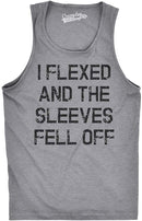 Mens I Flexed and The Sleeves Fell Off Tank Top Funny Sleeveless Gym Workout Shirt