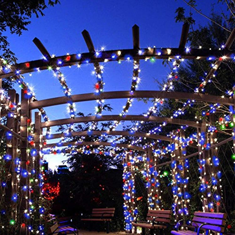 easyDecor Solar String Lights 100 LED 33ft Waterproof Flexible Copper Wire Starry String Lights for Christmas Patio Path Party Lawn Garden Wedding Party and Holiday Decorations (Multi Color)