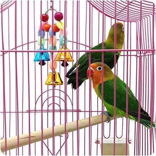 BWOGUE 5pcs Bird Parrot Toys Hanging Bell Pet Bird Cage Hammock Swing Toy Hanging Toy for Small Parakeets Cockatiels, Conures, Macaws, Parrots, Love Birds, Finches