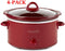 Crockpot Red SCV401-TR 4-Quart Manual Slow Cooker