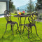 HOMEFUN Bistro Table Set, Outdoor Patio Set 3 Piece Table and Chairs, Tulip Carving and Weather Resistant (Antique Bronze)