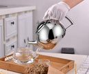 OMGard Teapot with Infuser Loose Tea Leaf 2 Liter Stainless Steel Tea Pot Coffee Water Small Kettle Filter Set Warmer Teakettle for Stovetop Induction Stove Top 2.1 Quart / 68 Ounce