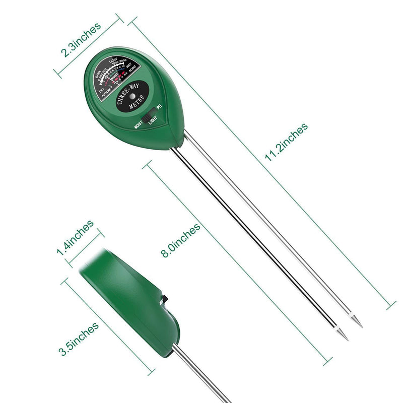 Dr.meter S30 Soil Moisture Meter, Soil PH Moisture Sunlight 3 in 1 Soil Test Kits for Garden, Lawn Plants Indoors & Outdoors