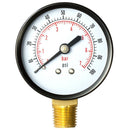Aquatix Pro Pool Filter Pressure Gauge - Premium Spa/Pool/Aquarium Water Pressure Gauge, 2" Dial, 0-60 Psi, Bottom Mount 1/4", Compatible with Most Brands Such as Hayward, Pentair & Jandy