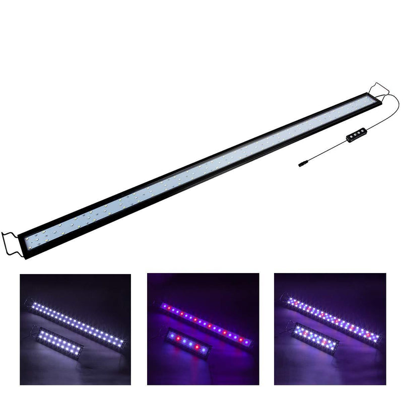 Hygger Full Spectrum Aquarium Light with Aluminum Alloy Shell Extendable Brackets, White Blue Red LEDs, External Controller, for Freshwater Fish Tank