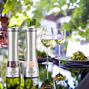 Premium Stainless Steel Salt and Pepper Grinder Set - Pepper Mill and Salt Mill, Spice Grinder with Adjustable Coarseness, Ceramic Rotor, Tall Salt and Pepper Shaker, Brushed Stainless - Free eBook