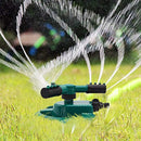 Lawn Sprinkler, Mixigoo 360° Rotating Adjustable Garden Water Sprinklers Automatic Lawn Irrigation System with 3 Arm Sprayers Watering Sprinkler for Lawn, Courtyard, Garden - Leak Free Design