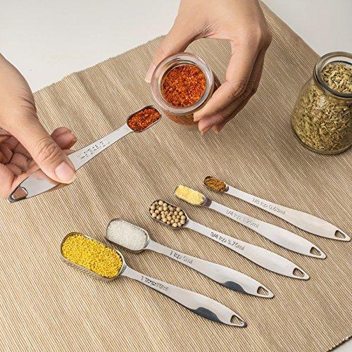 13-piece Measuring Cups and Spoons Set, 18/8 Stainless Steel Heavy Duty Good Grips with Ring Connector