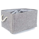 TheWarmHome Foldable Jumbo Fabric Storage Bins Grey Basket for Gifts Empty (18.9×15×11.8 inch)