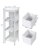 VASAGLE UBBC42WT Floor Cabinet Multifunctional Bathroom Storage Organizer Rack Stand, 2 Drawers, White