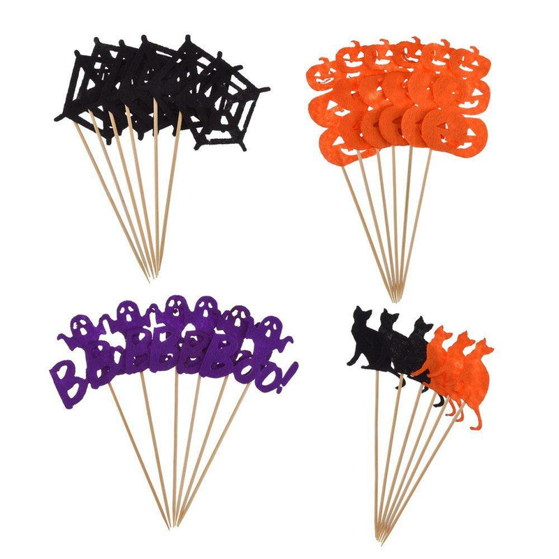 Antner Halloween Cupcake Topper Halloween Party Cupcake Decor Food Picks,48 Pieces