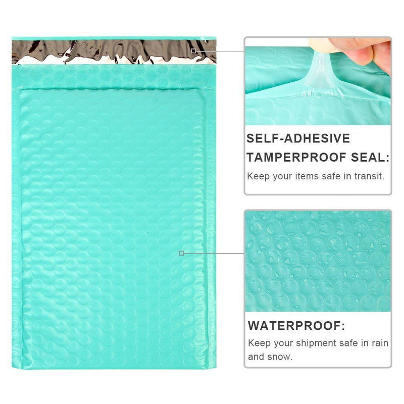 UCGOU 6x10 Inch Teal Poly Bubble Mailers Padded Envelopes Self Seal Envelopes Bags Pack of 25