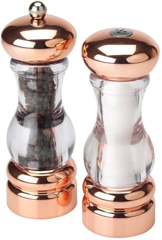 Olde Thompson 3521-03 FBA_N4MS5NQ 7" Copper plated-Pepper mill & salt shaker set, 7"