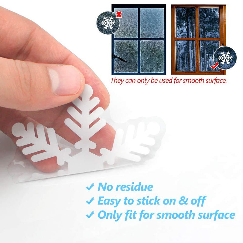 LUDILO 135Pcs Christmas Window Clings Snowflakes Window Decals Static Window Stickers for Christmas Decorations Window Décor Ornaments Xmas Party Supplies