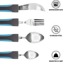 BUNMO Adaptive Utensils - Weighted Knives Forks and Spoons Silverware Set for Elderly People Disability Parkinsons Arthritis Aid Handicapped Hand Muscle Weakness Large Grip Built Up Utensils