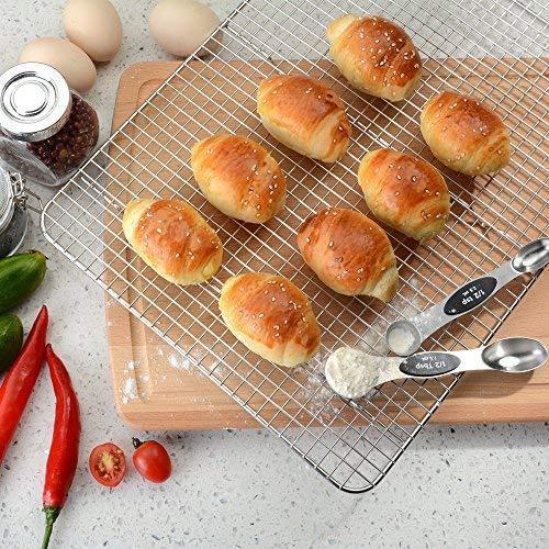 Stainless Steel Wire Cooling Rack, Cookie Cooling Rack, Baking Rack, Grid Design, Size 12" x 17" Dishwasher Safe Wire Rack. Fits Half Sheet Cookie Pan Oven Safe Rack