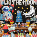 HEETON Two the Moon Balloons, 2 the Moon Space Birthday Party Banner, Galaxy Astronaut Space Man Robot UFO Theme baby 2nd Birthday Party Supplies Decoration