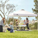 EAGLE PEAK 10’ x 10' Pop Up Canopy Tent Instant Outdoor Canopy Straight Leg Shelter with 100 Square Feet of Shade (White)