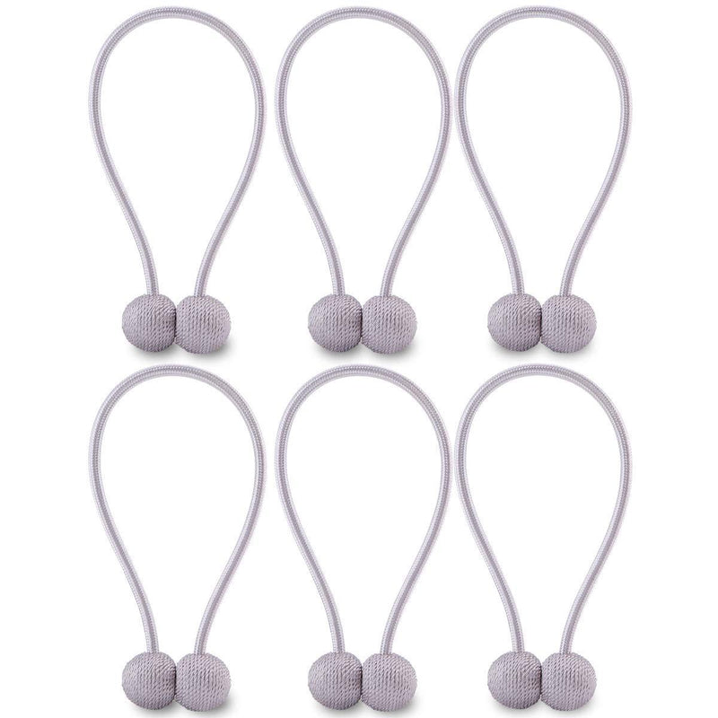 NZQXJXZ Curtain Tiebacks Magnetic, Drape Holders Holdbacks Decorative Weave Rope Clips Window Sheer Blackout Panels Home Office, Beige (Pack of 6)