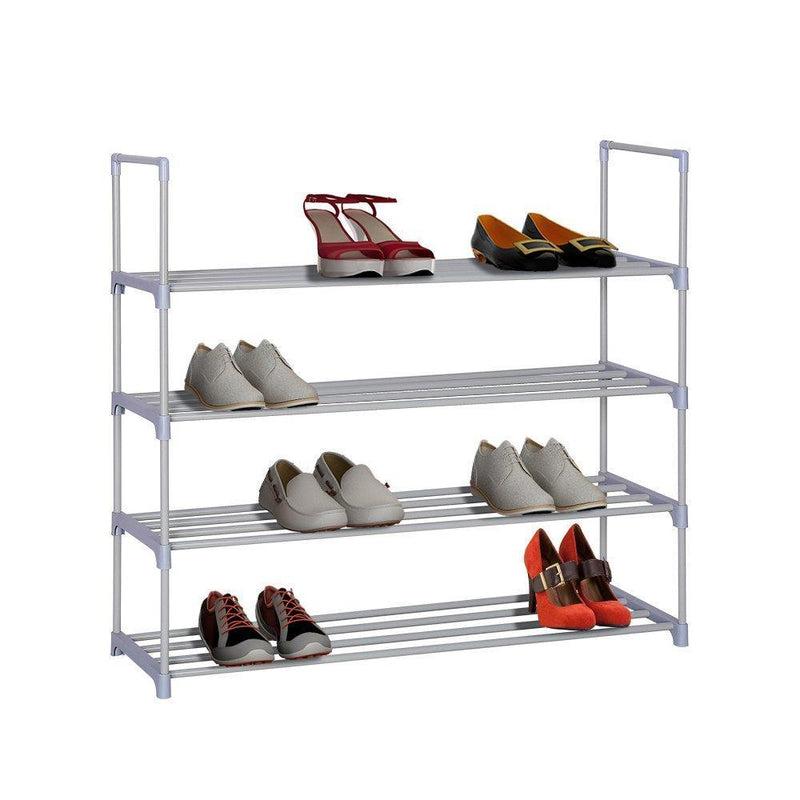 HOME BI 4 Tier Shoe Rack, 20 Pairs Shoes Organizer Closet for Home & Office, Anti-Rust,Easy to Assemble, No Tools Required,35.6”W x 12.0” D x 33.27”H, Black