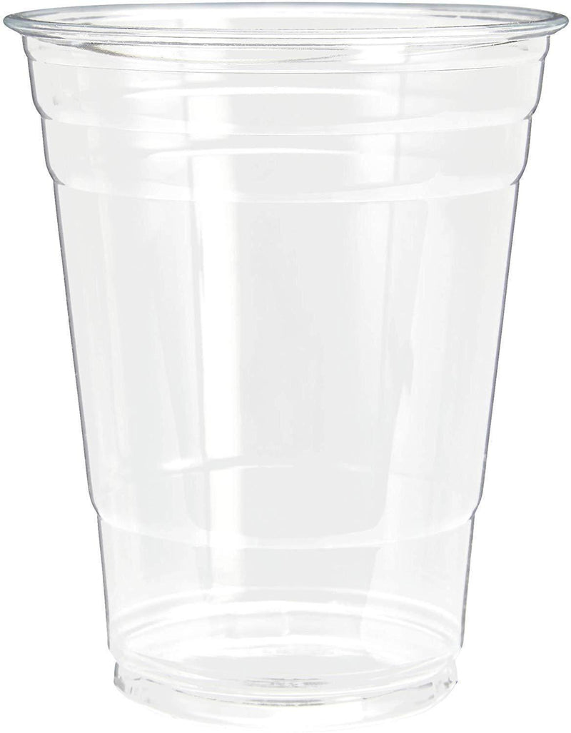 200 Clear Plastic Cups | 16 oz Plastic Cups | Clear Disposable Cups | PET Cups | Plastic Water Cups | Plastic Beer Cups | Clear Plastic Party Cups |Crystal Clear Cups