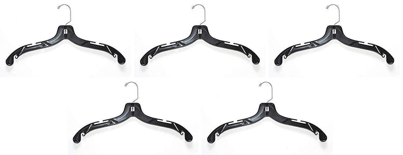 NAHANCO 2500 Plastic Dress Hanger, Heavy Weight, 17", Black (Pack of 100)