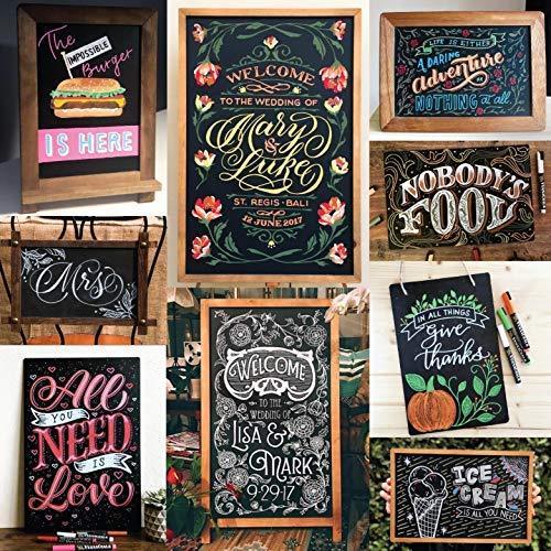 VersaChalk A Frame Sidewalk Chalkboard Sign with Rustic Wood Frame and Non Porous Magnetic Blackboard Surface Compatible - 24 x 42 Inches