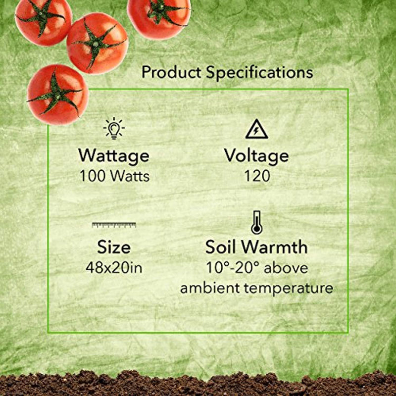 Milliard Durable 48" x 20" Waterproof Hydroponic Seedling Heat Mat / Warm Heating Pad to Increase and Expedite Plant Growth