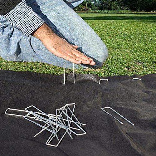 GrayBunny GB-6871B Garden Landscape Staples, 100 Pack, 6 Inch (15.2 cm) 11 Gauge Rust Resistant Galvanized Steel Ground U Shaped Garden Stake U Pins To Secure Lawn Fabrics Weed Barrier Covers & Tubing