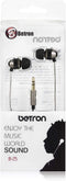 Betron B25 Noise Isolating in Ear Canal Headphones Earphones with Pure Sound and Powerful Bass for iPhone, iPad, iPod, Samsung Smartphones and Tablets (Black Without Remote)