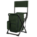 PORTAL Lightweight Backrest Stool Compact Folding Chair Seat with Cooler Bag and Shoulder Straps for Fishing, Camping, Hiking, Supports 225 lbs