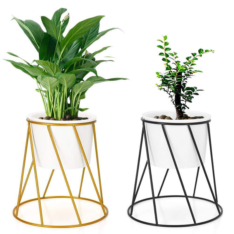 Plant Stand Mid Bamboo Flower Pot Holder, Mid Century Modern Plant Stand with Detachable Rubber Foot Cover, Width 11.4Inch, Up to 14 Inch Planter (Planter Not Included)