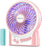 OPOLAR Mini Portable Battery Operated Travel Fan with 3-13 Battery Life, Rechargeable & USB powered Handheld Fan for Desk Beach Camping, 3 Speeds, Strong Airflow, Internal Blue Light& Side Flash Light