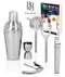 Premium 7 Piece Cocktail Making Set & Bar Shaker Kit by Bar Brat ™ / Free 130 Cocktail Recipe (ebook) Included/Pre-Built Stainless Steel Stand For All Your Bar Pieces